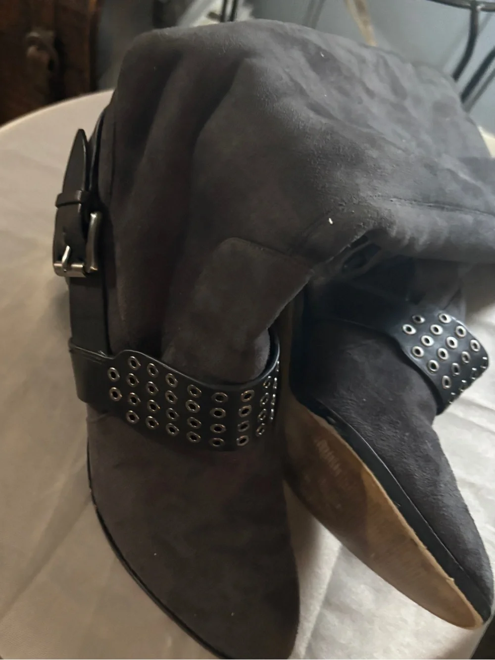 MICHAEL Michael Kors Black Over-the-Knee Zip heel boots, suede and leather